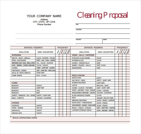 Commercial Cleaning Proposal Template Free 16 Cleaning Proposal Templates Pdf Word