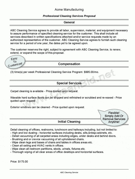 Commercial Cleaning Proposal Template Free 6 Cleaning Proposal Templates – Proposal Template