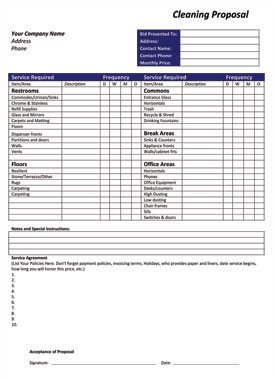 Commercial Cleaning Proposal Template Free Free Mercial Cleaning Quote Template Image Quotes at