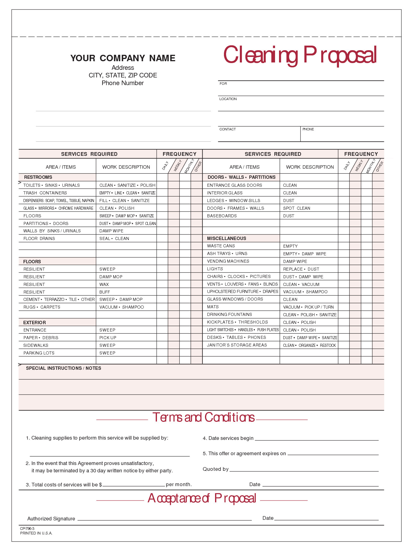 Commercial Cleaning Proposal Template Free Janitorial Cleaning Proposal Templates