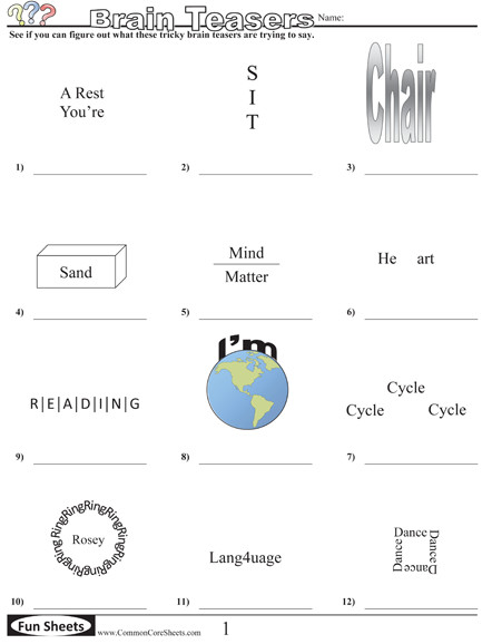 Common Core Sheets Answers Fun Worksheets