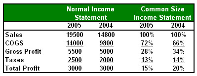 Common Size Income Statement Template Mon Size In E Statement
