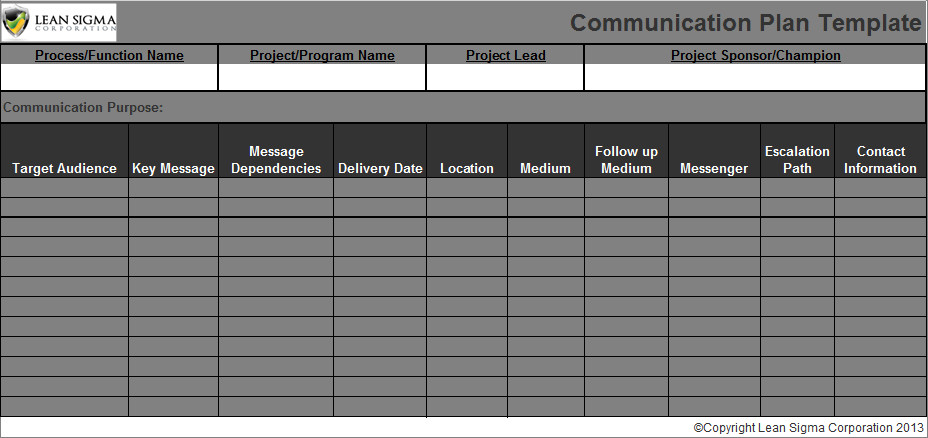 Communication Plan Template Excel Munication Plan Template