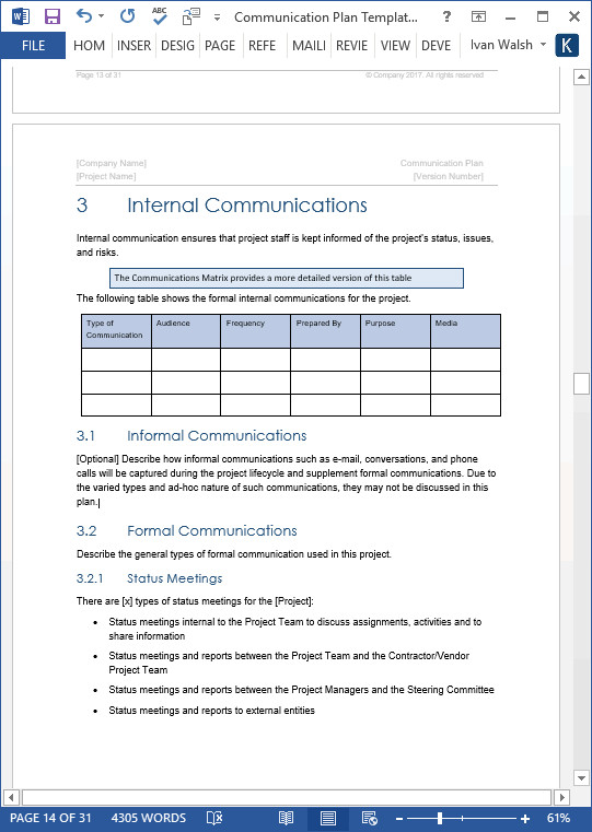 Communication Plan Template Excel Munication Plan Templates – Download Ms Word and Excel