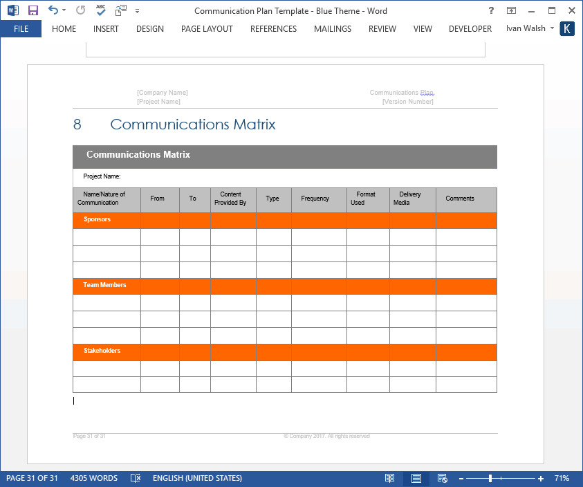 Communication Plan Template Excel Munication Plan Templates – Download Ms Word and Excel