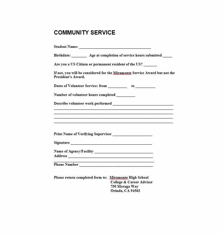 Community Service Letter Template Munity Service Letter 40 Templates [ Pletion