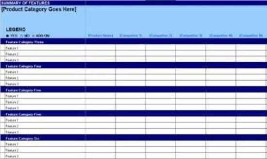 Comparison Chart Template Excel 8 Product Parison Templates Excel Excel Templates