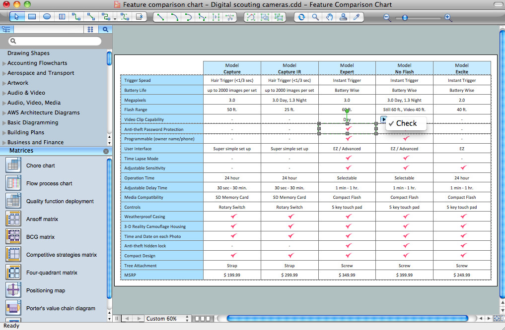 Comparison Chart Template Excel Feature Parison Chart software Marketing