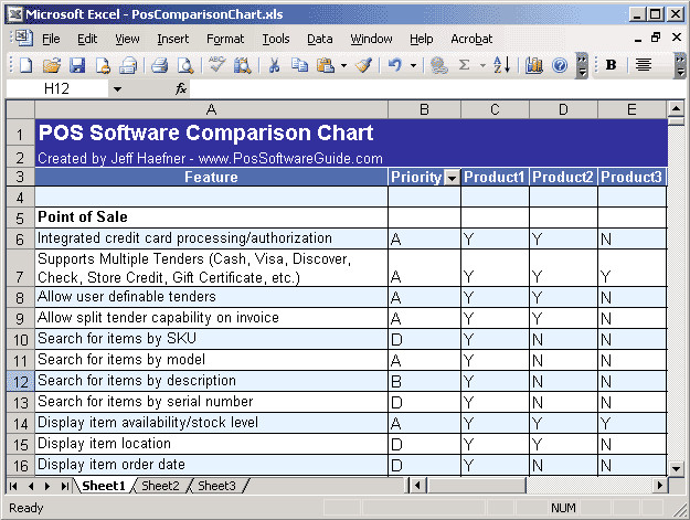 Comparison Chart Template Excel Vendor Parison Template Excel