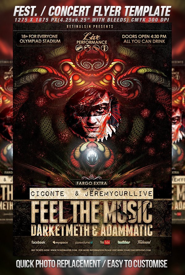 Concert Flyers Template Free 36 Concert Flyer Templates & Creatives Psd Vector Eps Jpg