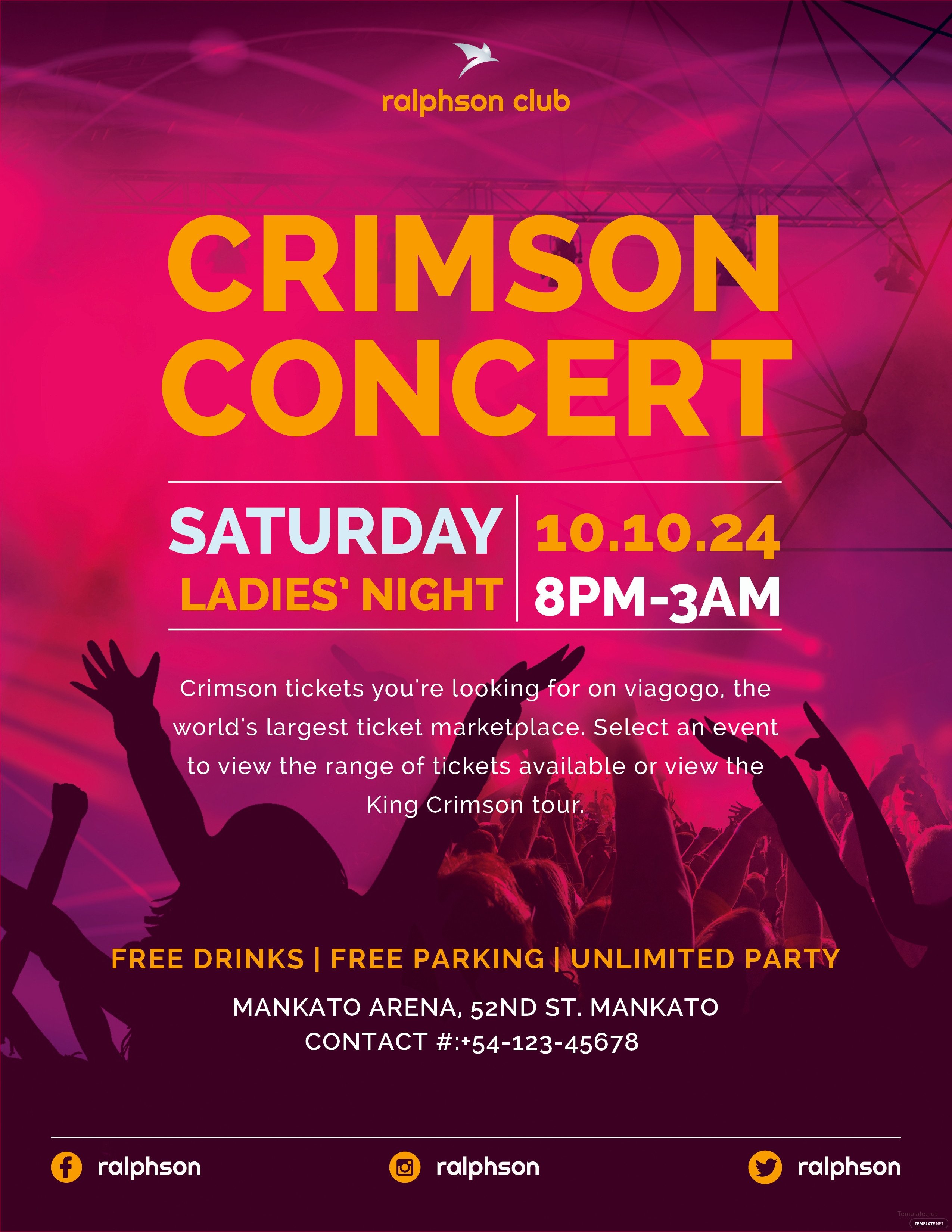 Concert Flyers Template Free Free Crimson Concert Flyer Template In Adobe Illustrator
