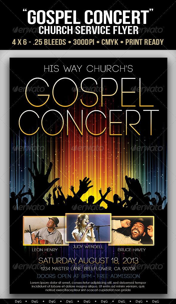 Concert Flyers Template Free Gospel Concert Lights Flyer Template On Behance