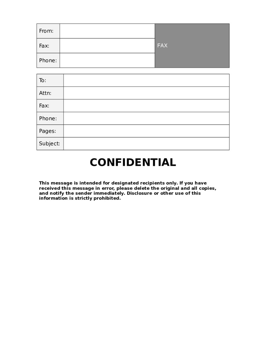 Confidentiality Fax Cover Sheet 2019 Fax Cover Sheet Template Fillable Printable Pdf