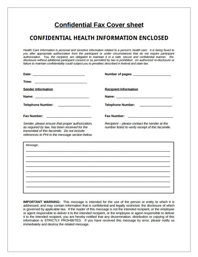 Confidentiality Fax Cover Sheet Confidential Fax Cover Sheet Template Download Create