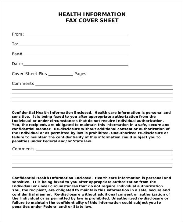 Confidentiality Fax Cover Sheet Sample Confidential Fax Cover Sheet 6 Documents In Word