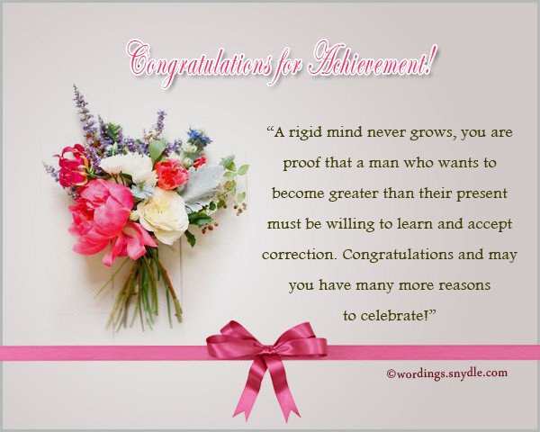 Congratulation Letter On Achievement Congratulations Messages for Achievement Wordings and