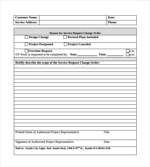 Construction Change order Template Excel Sample Change order – 11 Documents In Pdf Word