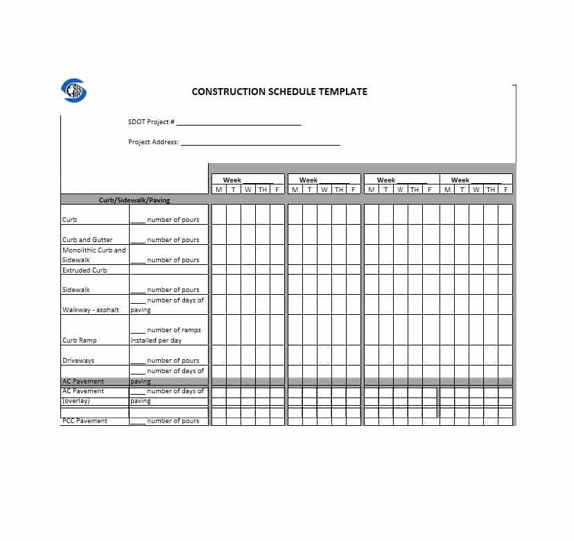 Construction Finish Schedule Template 21 Construction Schedule Templates In Word &amp; Excel