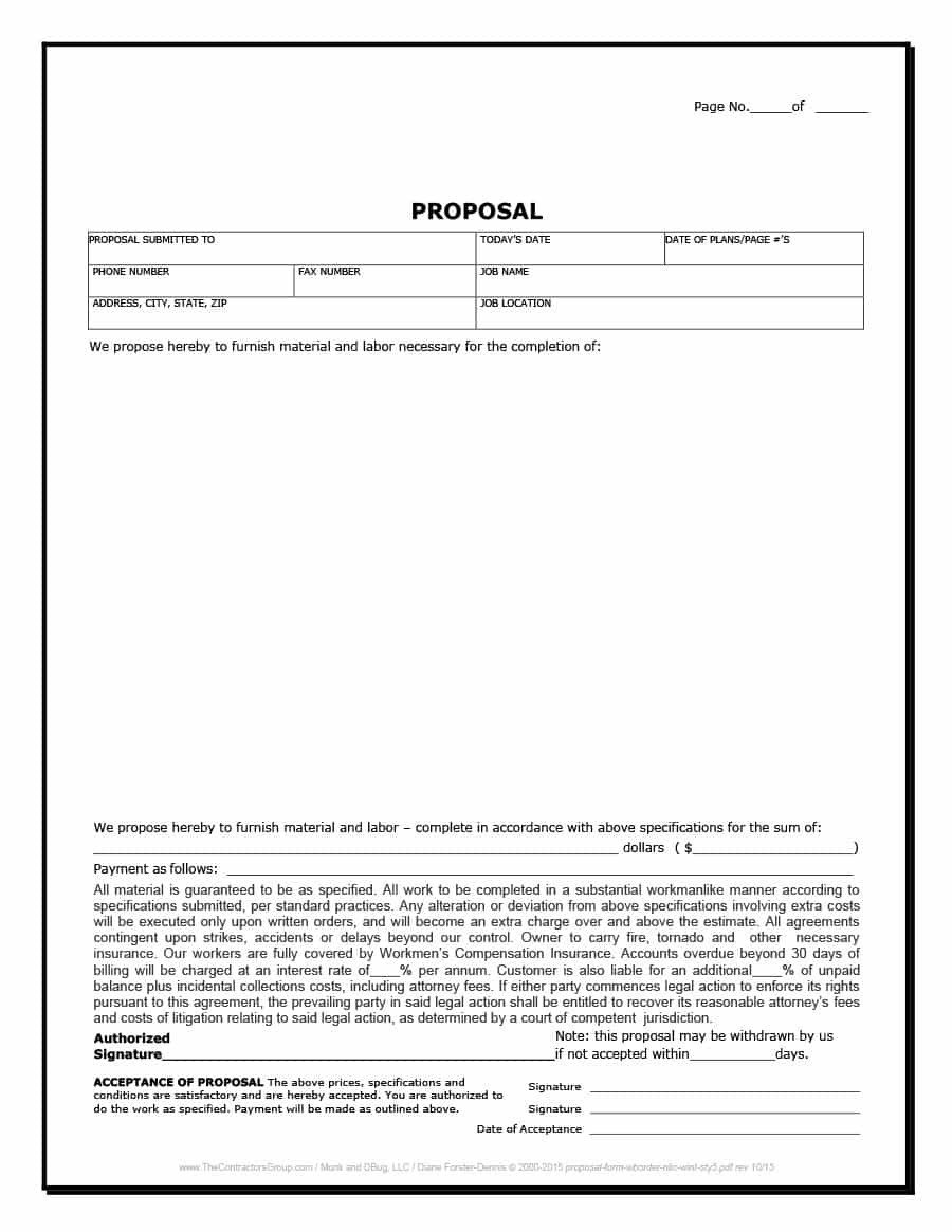 Construction Job Proposal Template 31 Construction Proposal Template &amp; Construction Bid forms