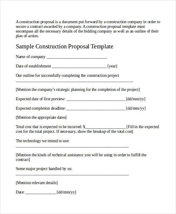 Construction Job Proposal Template Job Proposal Template 24 Free Word Pdf Document