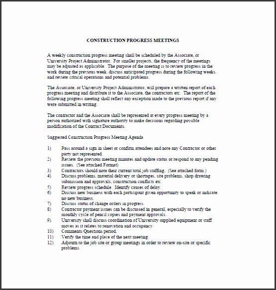 Construction Meeting Minutes Template Excel 11 Construction Project Outline Template