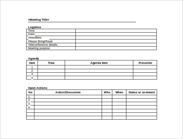 Construction Meeting Minutes Template Excel 44 Sample Meeting Minutes Template Google Docs Apple