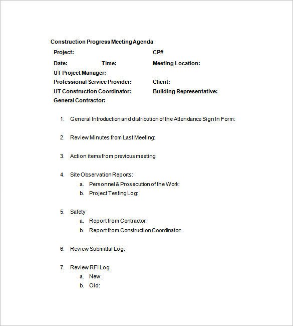 Construction Meeting Minutes Template Excel 7 Construction Meeting Minutes Templates Doc Pdf