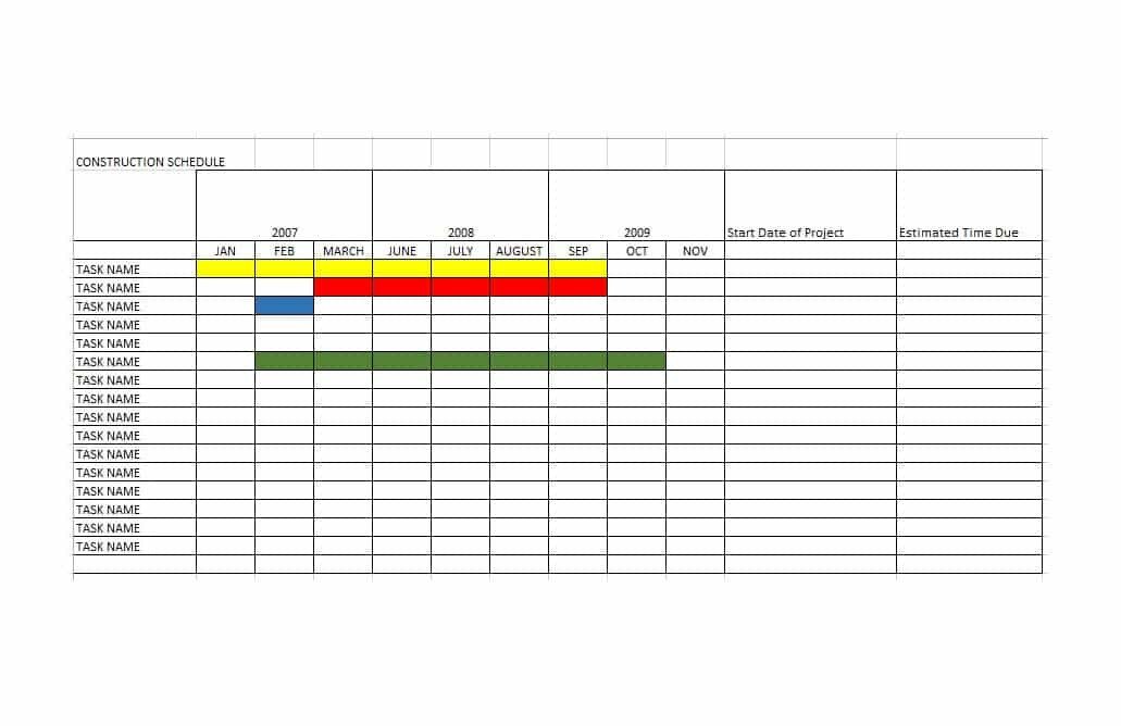 Construction Schedule Template Excel 21 Construction Schedule Templates In Word & Excel