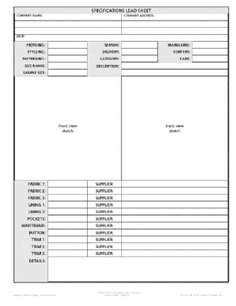 Construction Spec Sheet Template 5 Free Specification Sheet Templates Word Excel Pdf