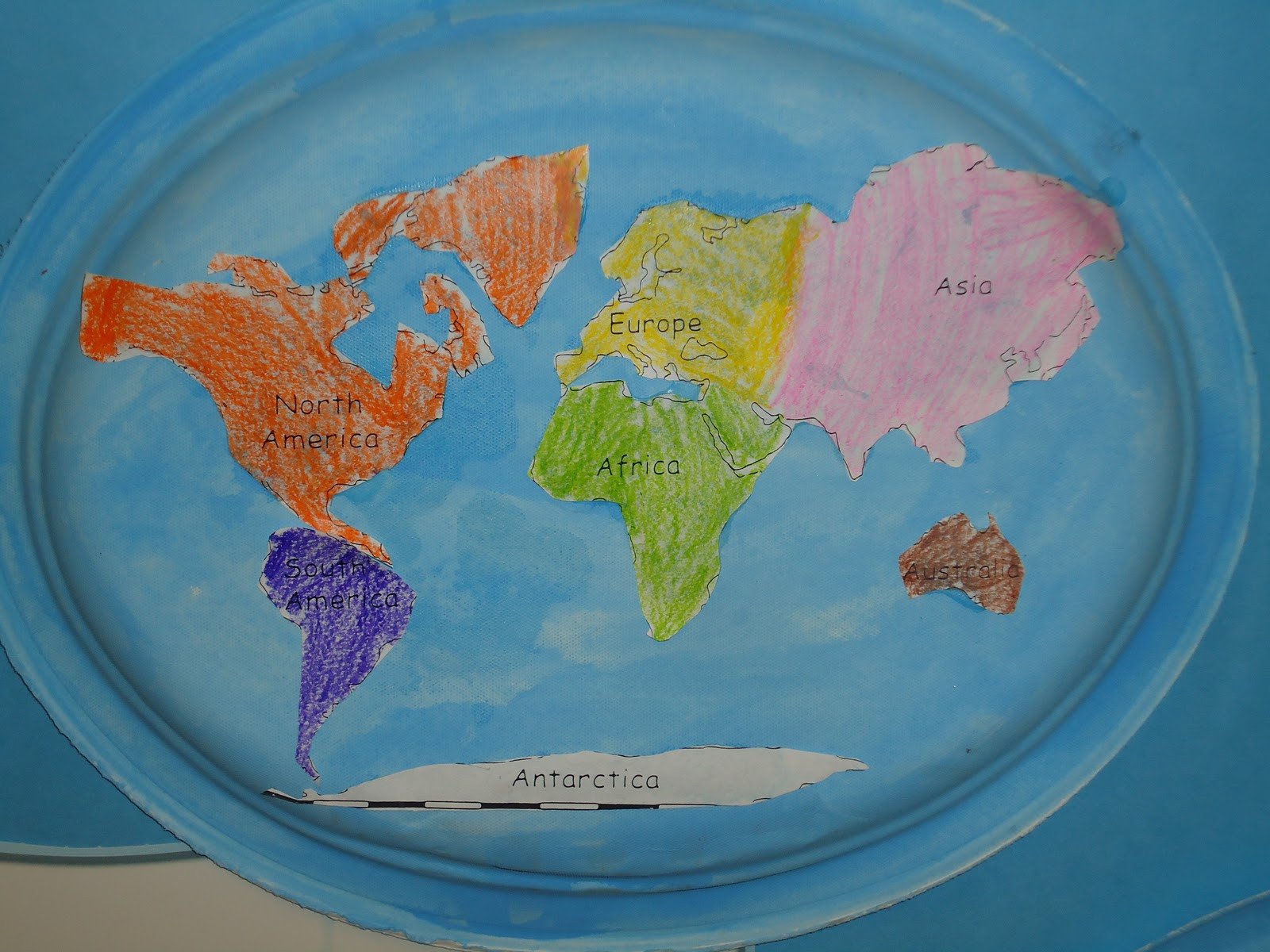 Continent Cutouts for Globe Literacy Minute Paper Plate Continents