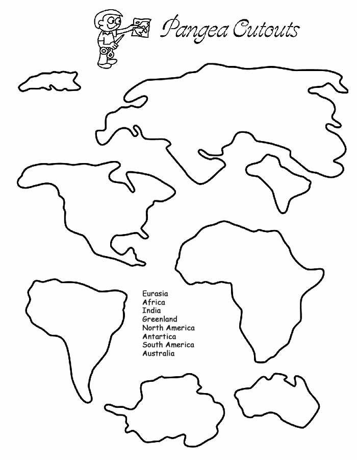 Continent Cutouts for Globe Pangea Cutouts Great for the Map Pangea Activity that We