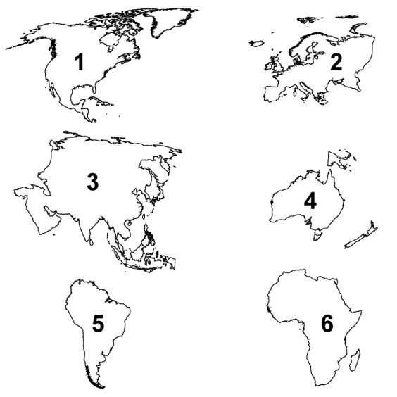 Continent Cutouts for Globe Related Keywords &amp; Suggestions for Large Printable Continents