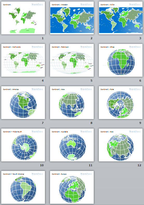 Continent Templates for Globe Continent Worldmap 3d Globe Powerpoint Vector Map