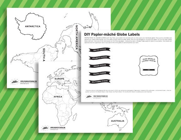 Continent Templates for Globe Make Your Own Globe Printable Labels Paging Supermom