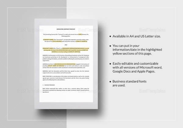 Contract Template Google Docs 24 Contract Agreement Templates – Word Pdf Pages