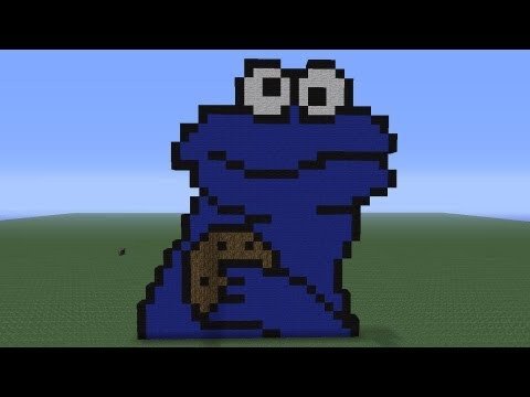 Cool Minecraft Pixel Arts Minecraft Pixel Art Cookie Monster Tutorial