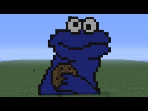Cool Minecraft Pixel Arts Minecraft Pixel Art Cookie Monster Tutorial