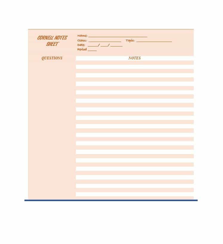 Cornell Notes Template Download 36 Cornell Notes Templates &amp; Examples [word Pdf]