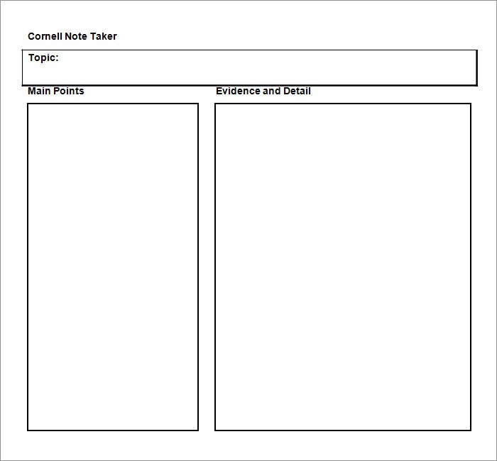 Cornell Notes Template Download Cornell Notes Template 51 Free Word Pdf format