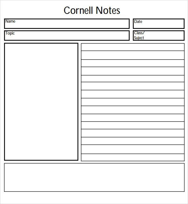 Cornell Notes Template Word Cornell Note Template 15 Download Free Documents In Pdf