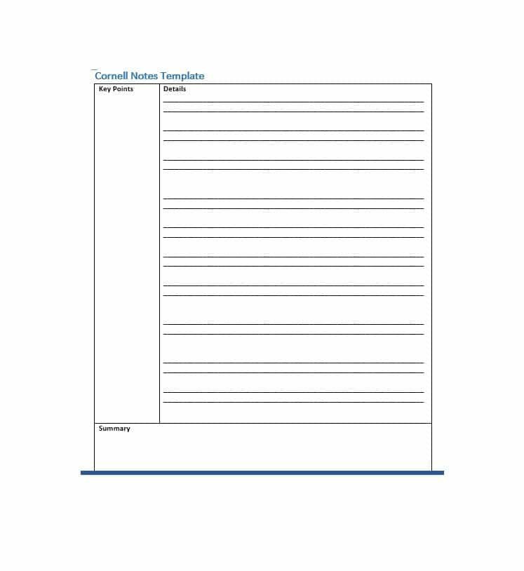 Cornell Notes Word Template 36 Cornell Notes Templates &amp; Examples [word Pdf]