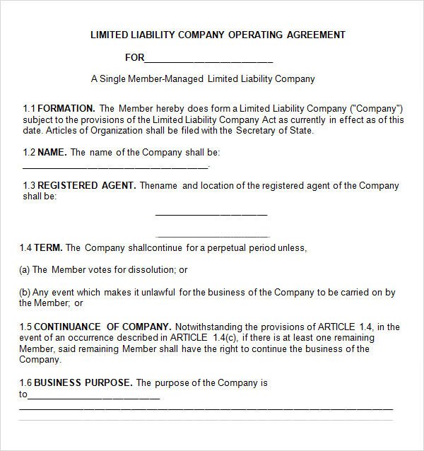 Corporation Operating Agreement Template Operating Agreement 11 Free Pdf Google Doc Apple