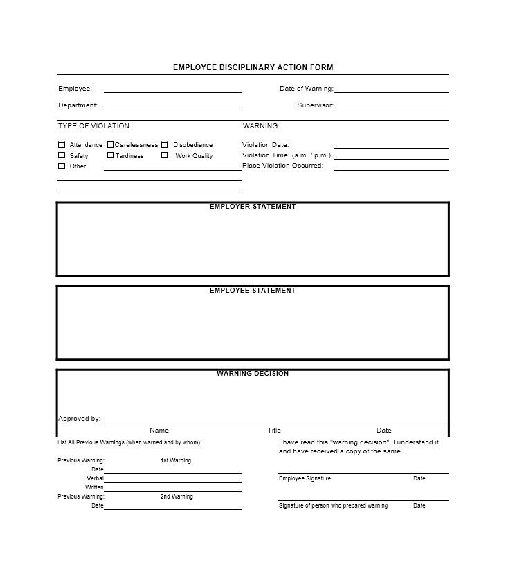 Corrective Action form Template 40 Employee Disciplinary Action forms Template Lab