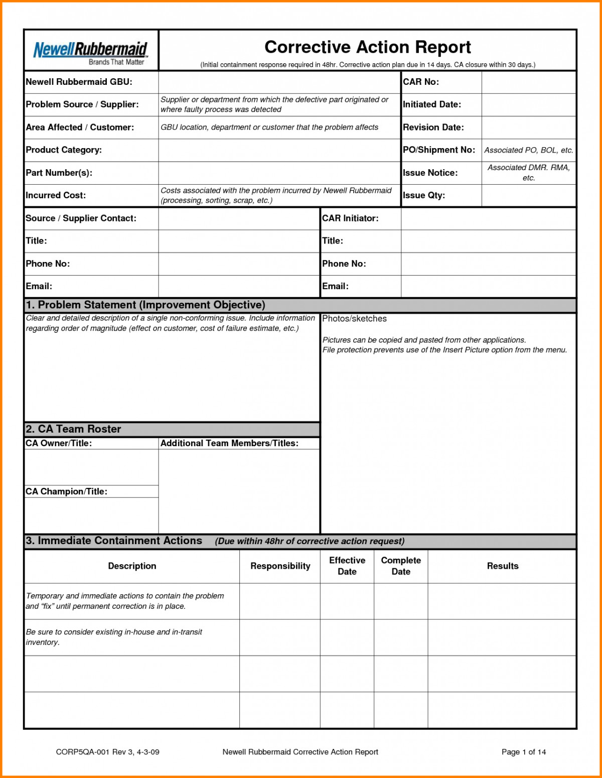 Corrective Action form Template Corrective Action Report Template 5 – Guatemalago