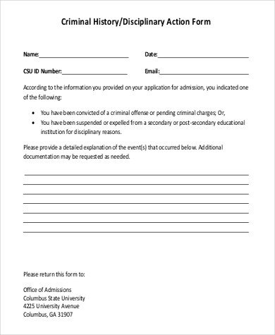 Corrective Action form Template Disciplinary Action form 20 Free Word Pdf Documents