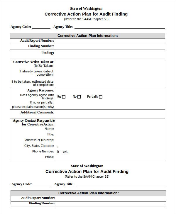 Corrective Action Plan Template Corrective Action Plan Template 16 Free Sample Example