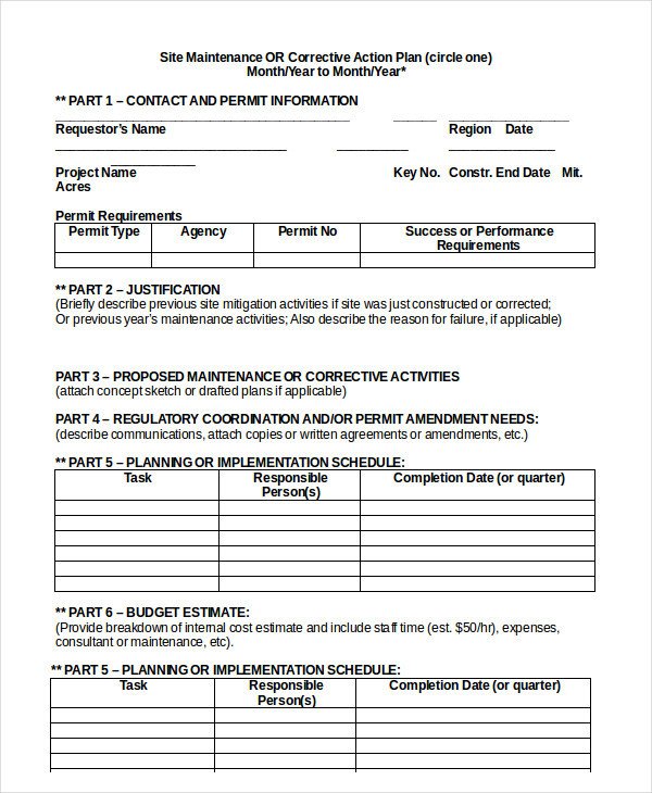 Corrective Action Plan Template Corrective Action Plan Template 16 Free Sample Example