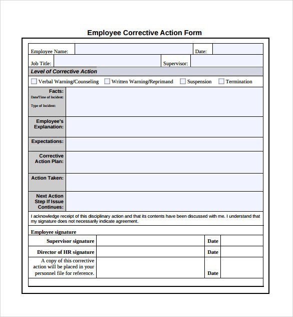 Corrective Action Plan Template Sample Corrective Action Plan Template 14 Documents In