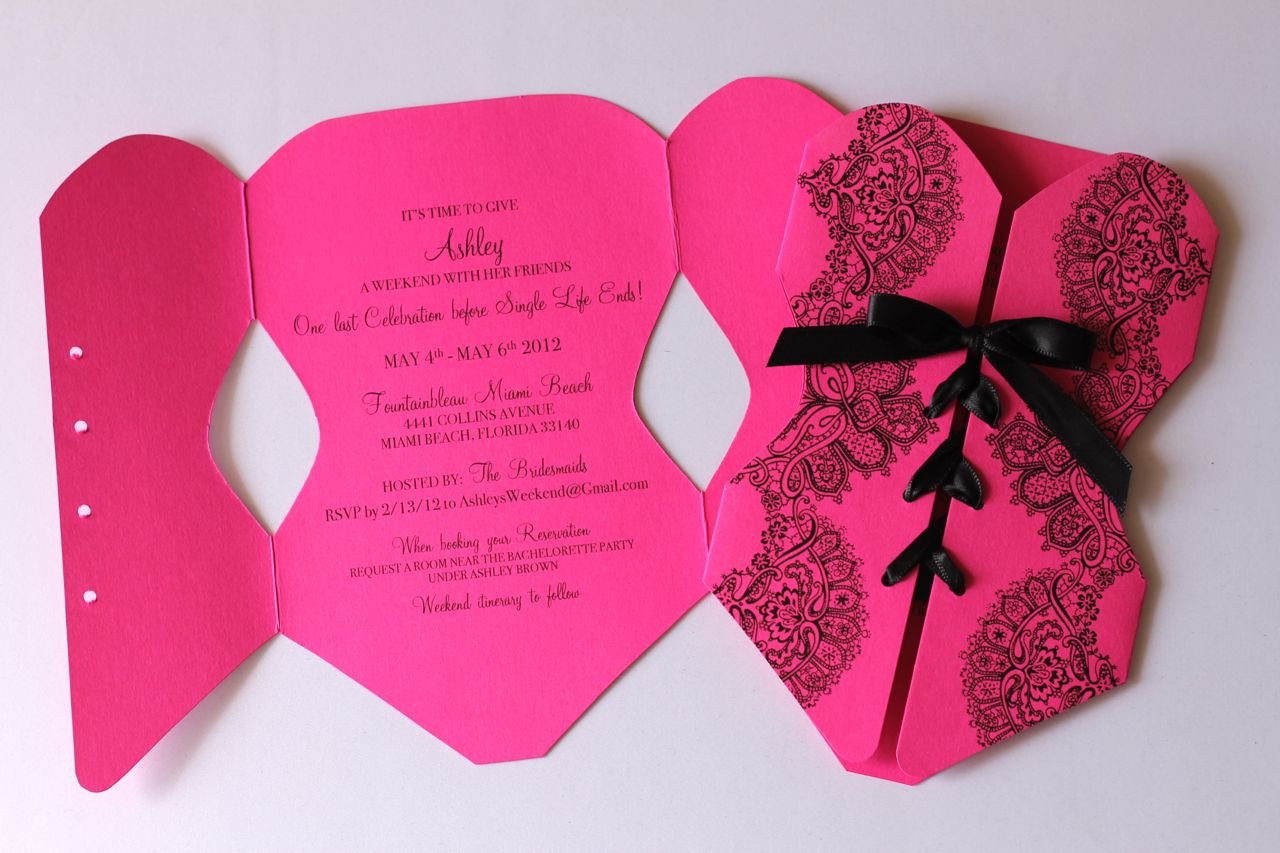 Corset Invitation Template Free Embellished Paperie Corset Lingerie Invitation In Hot Pink