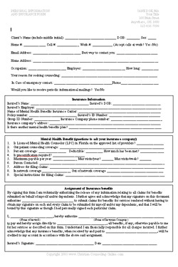 Counseling Intake form Template Image Result for Sample Counseling Intake forms